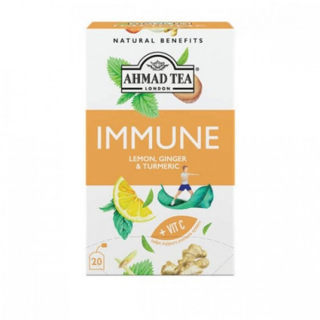 Ahmad Tea funkcionális tea IMMUNE citrommal, gyömbérrel és kurkumával 20 x 1,5 g alu zacskó
