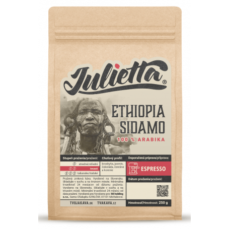 Julietta Etiópia Sidamo frissen pörkölt kávébab 250 g