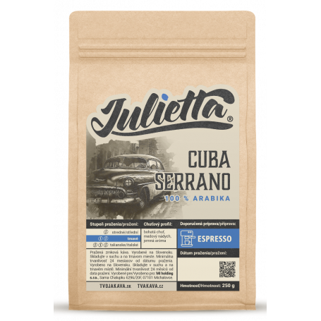 Julietta Cuba Serrano frissen pörkölt kávébab 250 g