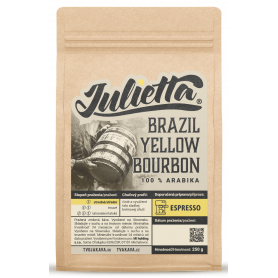 Julietta Brazil Yellow Bourbon frissen pörkölt kávébab 250 g