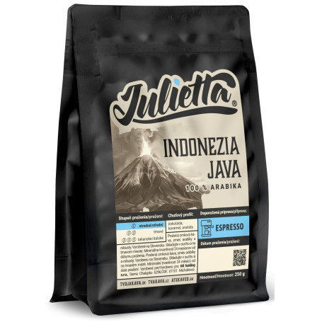 Julietta Java Jampit – frissen pörkölt szemes kávé 250 g – elülső csomagolás