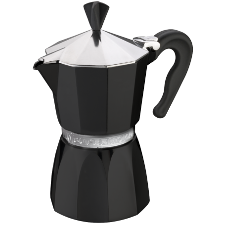 G.A.T. Italia Supermoka fekete moka kávéfőző 6 csészés – elölnézet