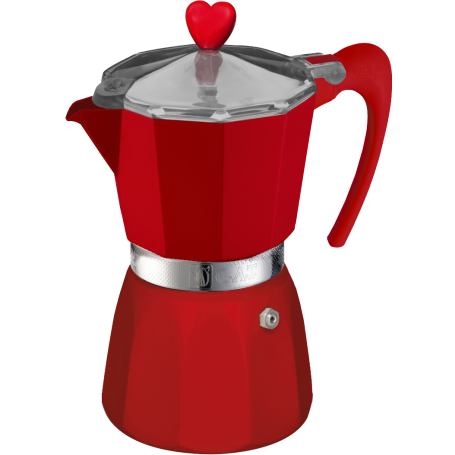 G.A.T. Italia Rosana piros moka kávéfőző 3 csészés – elölnézet