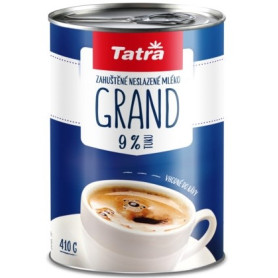 Konzerv Tatra sűrített tej 410 g – cukrozatlan teljes tej, kávéhoz ajánlott