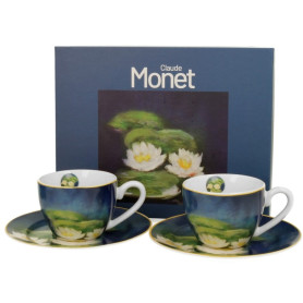 Tavirózsák eszpresszós csészékészlet 2 db – elölnézet alátétekkel