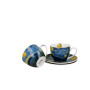 Csillagos éj csészék oldalnézetből – mélykék motívum, New Bone China porcelán