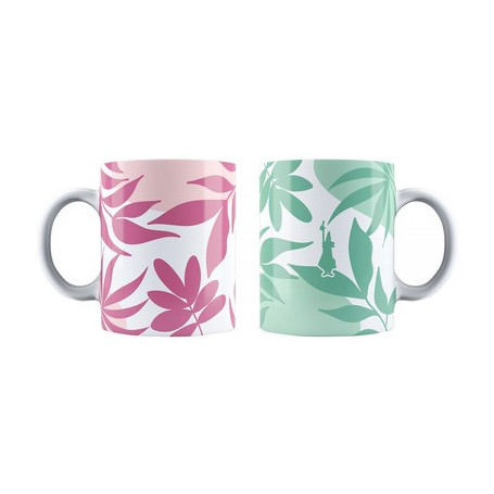Bialetti Primavera 2 db-os bögre szett 330 ml – rózsaszín és világoszöld porcelán bögrék