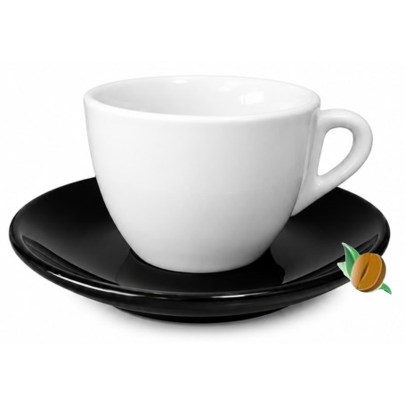 Rosa Jin Jang cappuccino csésze fekete-fehér 160 ml csészealjjal