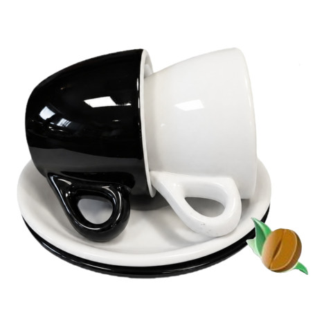Rosa Jin Jang fekete-fehér espresso csésze szett 2 × 60 ml