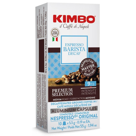 Kimbo Decaf Premium kapszula Nespresso kávéfőzőhöz 10 db új alumínium csomagolás