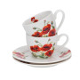 Piros pipacs New Bone China espresso csészék