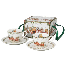 Christmas Village New Bone China porcelán eszpresszócsészék
