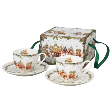 Christmas Village New Bone China porcelán eszpresszócsészék